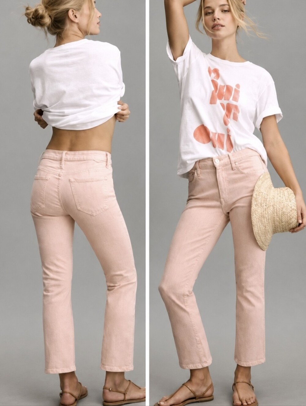 Mother Superior The Insider Hover Jeans Peach Parfait Denim Size 26 NEW $218